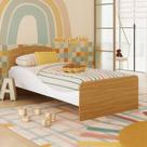 Cama Infantil 100% MDF Lola Espresso Móveis Marrom/Branco Brilho/Amêndoa Cama Infantil 100% MDF Lola Espresso Móveis Marrom/Branco Brilho/Amêndoa