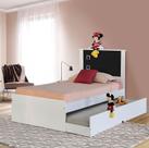 Cama Infantil Barcelona com Cama Aux 0,90m Branco com Preto - Tebarrot