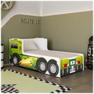 Cama Infantil Caminhão Scania Madeira Desenho Azul Vermelha Juvenil