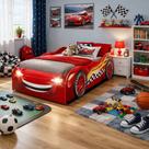 Cama Infantil Carro Corrida Flash em MDF com Colchão Incluso para Criança