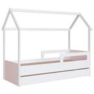 Cama Infantil Casinha Com Auxiliar Infix C06 Branco/Rosa - Mpozenato