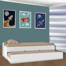 Cama Infantil com Cama Auxiliar Chiara Branco Brilho - Phoenix