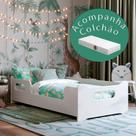 Cama Infantil com Colchão Montessoriana Encanto Solteiro com Grade Lateral Mini Cama em MDF para Quarto Infantil Moderna