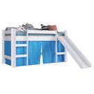 Cama Infantil com Escorregador e Cabaninha Bb1000 Branco/Azul - Completa Móveis Cama Infantil com Escorregador e Cabaninha Bb1000 Branco/Azul - Completa Móveis