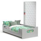 Cama Infantil Com Grade Proteção E Colchão Cinza