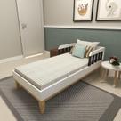 Cama Infantil com Pés em Pinus Milou Branco/Preto Cama Infantil com Pés em Pinus Milou Branco/Preto