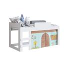 Cama Infantil Com Protetor E Cortina 90 Alegria Branco