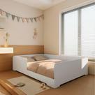 Cama Infantil de Casal Montessoriana em 100% Mdf Premium Mark Branco TX Cama Infantil de Casal Montessoriana em 100% Mdf Premium Mark Branco TX