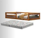Cama Infantil Encanto Madeira Maciça com Grades de Proteção Design Montessoriano Seguro com Colchão