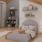 Cama Infantil Estante e 3 Prateleiras Nuvem 100% MDF