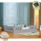Cama Infantil Helo Casal com Colchão D28 e Lousa Mágica para Quarto Infantil Design Premium - Cinza