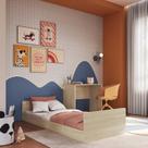 Cama Infantil Juvenil com Escrivaninha e Estante Cama Auxiliar