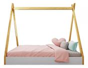 Cama Infantil Juvenil Para Menina E Menino Branca/naturale Cabana Montessori Lbx