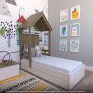 Cama Infantil Lara com Gavetas 157cm X 153cm Branco/Carvalho Mel