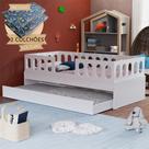 Cama Infantil Lara Solteiro com Cama Auxiliar e 2 Colchões Branco