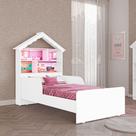 Cama Infantil Laura Casa de Boneca em MDF com Proteção Lateral Tuboarte Cama Infantil Laura Casa de Boneca em MDF com Proteção Lateral Tuboarte