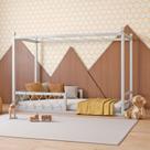 Cama Infantil Madeira Maciça 97CMX197CM Fortaleza Cinza/Prata Fina
