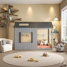 Cama Infantil Montessoriana Cabana Pkolino Cinza/Cinza Escuro