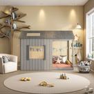 Cama Infantil Montessoriana Cabana Pkolino Cinza/Escuro Cama Infantil Montessoriana Cabana Pkolino Cinza/Escuro