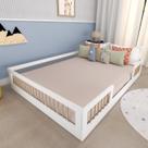 Cama Infantil Montessoriana Casal com Grades em Pinus Lume Branco Cama Infantil Montessoriana Casal com Grades em Pinus Lume Branco