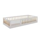 Cama Infantil Montessoriana de Solteiro em MDF Cor Branco Amadeirado Tigus Matteo Cama Infantil Montessoriana de Solteiro em MDF Cor Branco Amadeirado Tigus Matteo