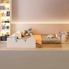 Cama Infantil Montessoriana Solteiro Cloud Branco/Freijó