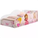 Cama Infantil Princesa Com Grade De Proteção Cor Rosa Princesas