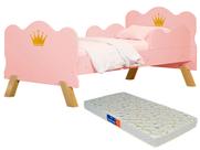 Cama Infantil Realeza Rosa com Colchão