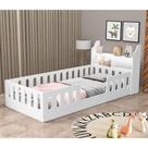 Cama Infantil Reforçada Montessoriana Helo Solteiro com Nicho e Led - Branca