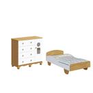 Cama Infantil Sol Cômoda Bebe Tedy 4 Gavetas 100%MDF Peroba -