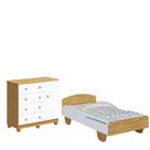 Cama Infantil Sol Cômoda Junior 4 Gavetas 1 Porta 100% MDF -