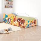 Cama Infantil Solteiro Animais Madeira Branco Mobili para Quarto