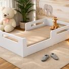 Cama Infantil Solteiro Com Colchão Estilo Montessori Em Mdf Branco Paris