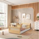 Cama Infantil Solteiro Montessoriano Lift com Rattan 2 Grades Casatema MadeiraOriginals