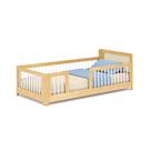 Cama Infantil Solteiro Montessoriano Wave com Rattan Casatema Branco/Natural