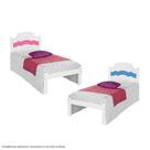 Cama Iris Solteiro 0,88cm Branco/Azul/Rosa - Cambel