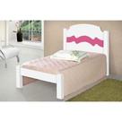 Cama Iris Solteiro 0,88cm Branco/Rosa com Colchão- Cambel