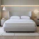 Cama Japonesa com Cabeceira Corea Seo Casal Linho Cinza Clarinho - Sallar Home