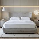 Cama Japonesa com Cabeceira Corea Seo King Veludo Cinza Claro - Sallar Home