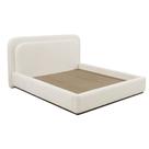 Cama Japonesa Queen com Cabeceira Arredondada Lumie Bouclé Gelo - Nexta Casa