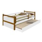 Cama Juvenil com Auxiliar Bel Branca e Mel