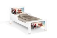 Cama Juvenil Retro Com Pes de Madeira Alta Para Quarto Infantil Do Homen Aranha