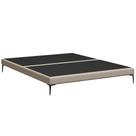 Cama King Base Box 193cm Pés de Ferro Susano Linho Bege Z04 - Mpozenato