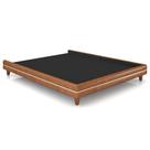 Cama King Base Box Pés Madeira 195cm Suném P05 material sintético Whisky Bouclê Cru - Lyam Decor