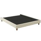 Cama King Base Box Pés Madeira 203 cm Otto Bouclé Off White - Nexta Casa