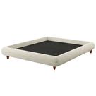 Cama King Base Box Pés Madeira 210cm Emma Bouclé Off White - Nexta Casa
