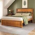 Cama King Nathalia 201cm Peseira Baixa Madeira Maciça