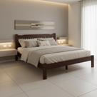 Cama King Pérola Madeira Maciça Resistente Castanho Cama King Pérola Madeira Maciça Resistente Castanho