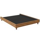 Cama King Pés Madeira 203cm Otto Corano Caramelo Bouclé Off White - Nexta Casa