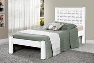 Cama LAI Solteiro Com Cabeceira Trabalhada 100% MDF Com EStrado em Madeira Cor Branca